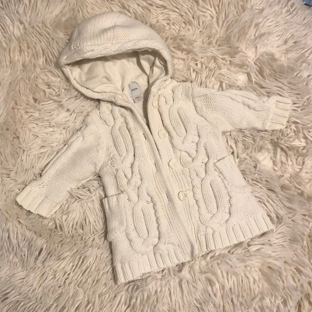 Long Cable knit baby sweater